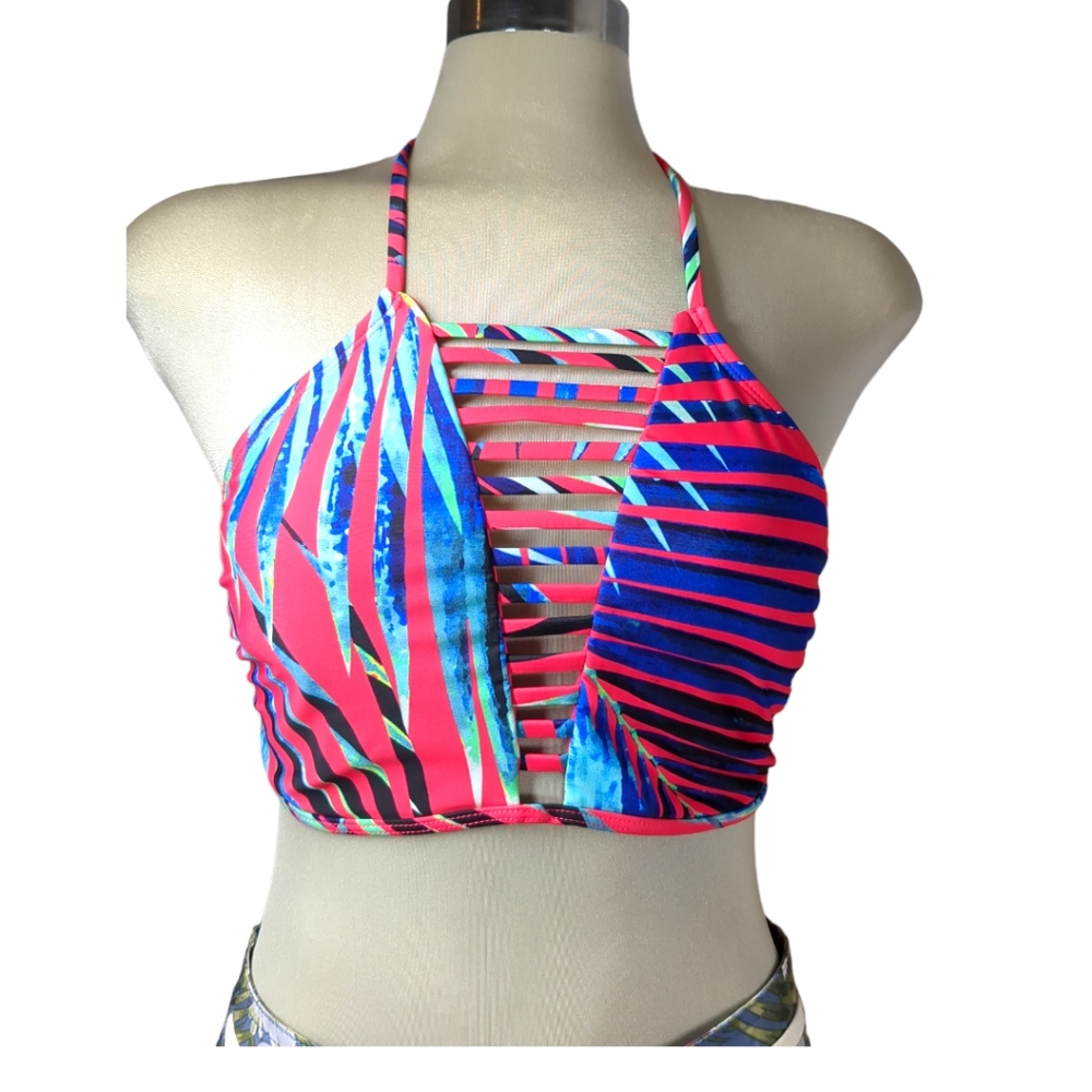 Beautiful Multicolor Designer Swimming Top Size M